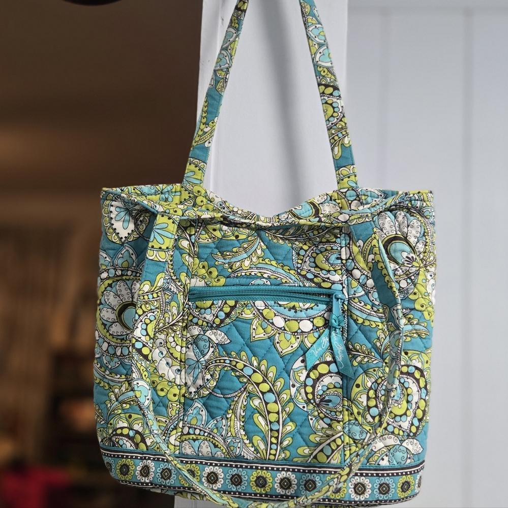 Vera Bradley Blue and Green Paisley Tote